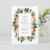 Calliope - tropisches Orangenblussel Einladung (Stehend Vorderseite)