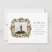 CALLIOPE Wasserfarben Orangen Foto Save the Date Einladung (Vorderseite)