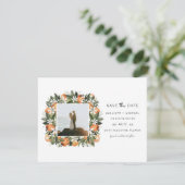 CALLIOPE Wasserfarben Orangen Foto Save the Date Einladung (Stehend Vorderseite)