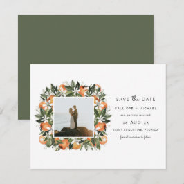 CALLIOPE Wasserfarben Orangen Foto Save the Date Einladung