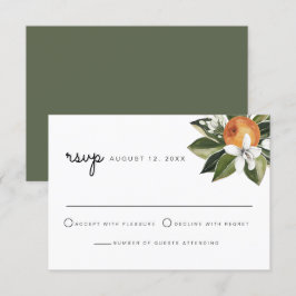 Calliope - Watercolor Orange Blossom RSVP Card Einladung