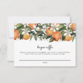 Calliope - Watercolor Orange Diaper Raffel Ticket Einladung (Vorderseite)