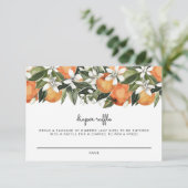 Calliope - Watercolor Orange Diaper Raffel Ticket Einladung (Stehend Vorderseite)