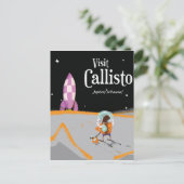 Callisto (Jupitermond) Reiseplakat Postkarte (Stehend Vorderseite)