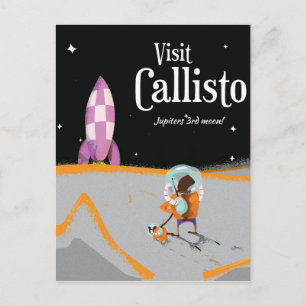 Callisto (Jupitermond) Vintage-Reiseposter Postkarte