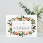 CALLLIOPE Süsse Orangen Bücher für die Babyumschli Einladung (Stehend Vorderseite)