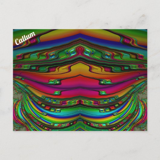 CALLUM ~ 3D-Fraktal Design Muster ~ Multicolor Postkarte (Vorderseite)