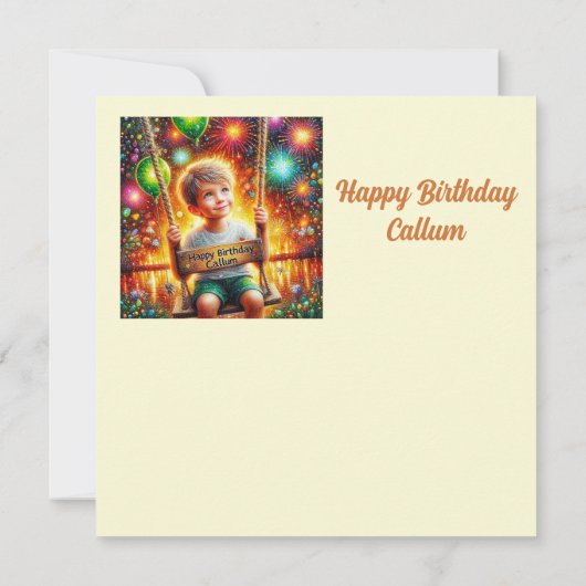 ~ CALLUM ~ Happy Birthday ~ Tree Swing~ (Rückseite)