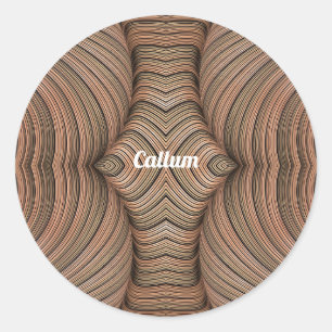 CALLUM ~ Hübsche Shades braunen Fraktals ~ Runder Aufkleber