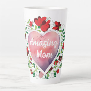 CallygraphErstaunliche Mama, Muttertag, Herz-Blume Milchtasse