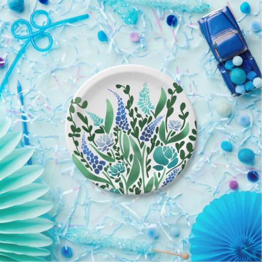 Calm Abstrakt Floral Pappteller (Party)