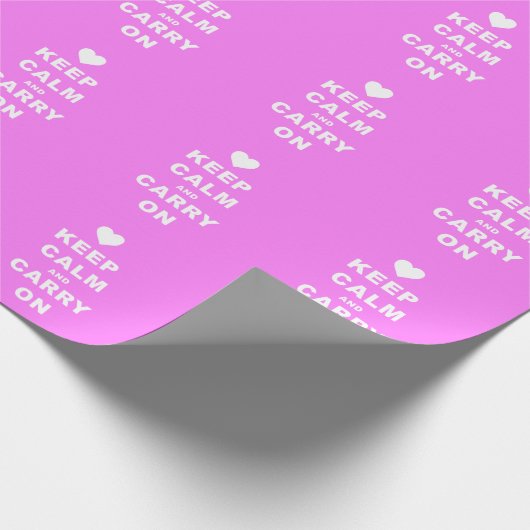 CALM AN CARRON AUF Pink behalten Geschenkpapier (Ecke)