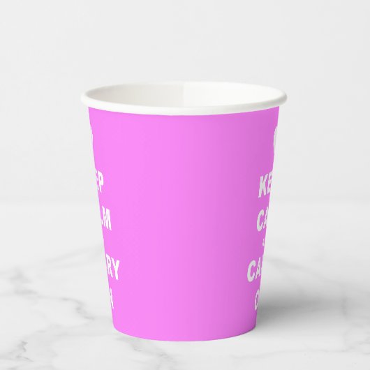 CALM AN CARRON AUF Pink behalten Pappbecher (Links)