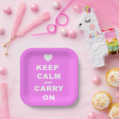CALM AN CARRON AUF Pink behalten Pappteller (Party)