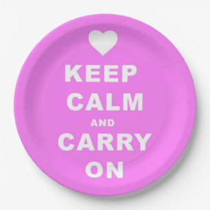 CALM AN CARRON AUF Pink behalten Pappteller