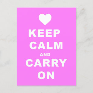 CALM AN CARRON AUF Pink behalten Postkarte