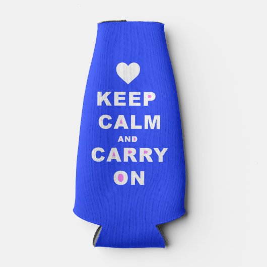 CALM AN CARRY ON Blue behalten Flaschenkühler (Vorderseite)