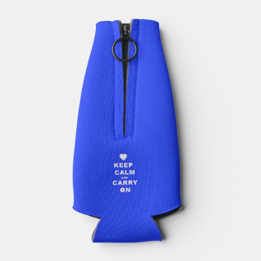CALM AN CARRY ON Blue behalten Flaschenkühler (Rückseite)