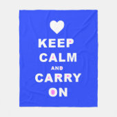 CALM AN CARRY ON Blue behalten Fleecedecke (Vorderseite)