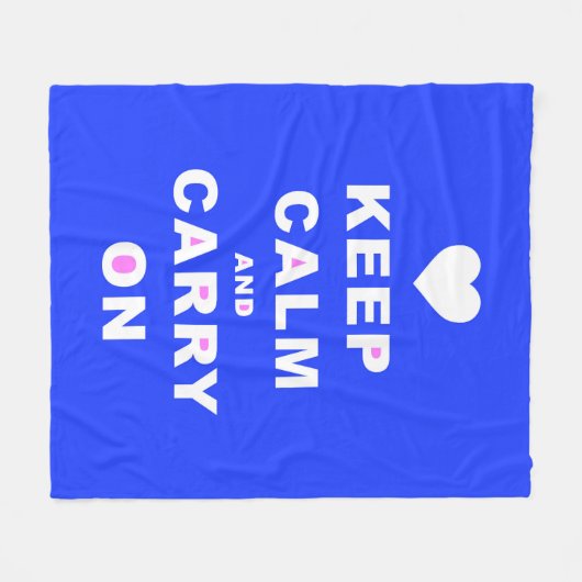 CALM AN CARRY ON Blue behalten Fleecedecke (Vorderseite (Horizontal))