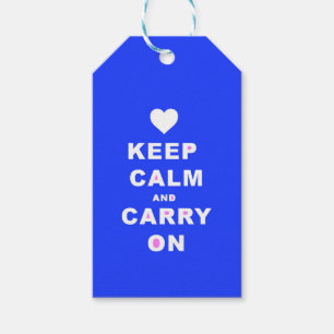 CALM AN CARRY ON Blue behalten Geschenkanhänger
