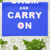 CALM AN CARRY ON Blue behalten Geschirrtuch (Gefaltet)
