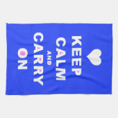 CALM AN CARRY ON Blue behalten Geschirrtuch (Horizontal)