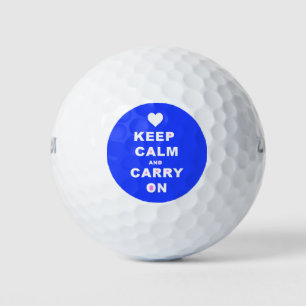 CALM AN CARRY ON Blue behalten Golfball