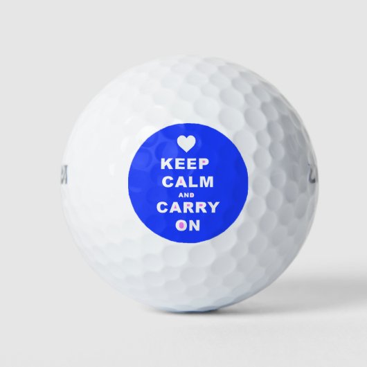 CALM AN CARRY ON Blue behalten Golfball (Vorderseite)