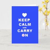 CALM AN CARRY ON Blue behalten Karte (Gelbe Blume)