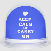 CALM AN CARRY ON Blue behalten Schneekugeln (Vorderseite)