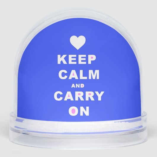 CALM AN CARRY ON Blue behalten Schneekugeln (Vorderseite)