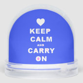 CALM AN CARRY ON Blue behalten Schneekugeln (Rückseite)