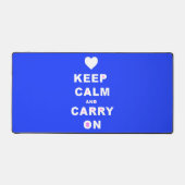 CALM AN CARRY ON Blue behalten Schreibtischunterlage (Vorderseite)