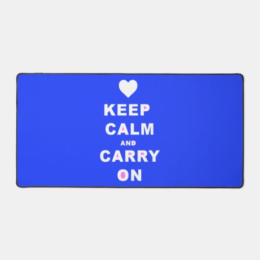 CALM AN CARRY ON Blue behalten Schreibtischunterlage (Vorderseite)