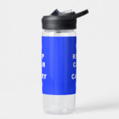 CALM AN CARRY ON Blue behalten Trinkflasche (Links)