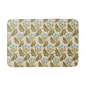  Calm and Natural: Blue Flower Seamless Pattern Badematte (Vorderseite)