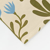 Calm and Natural: Blue Flower Seamless Pattern Fleecedecke (Ecke)