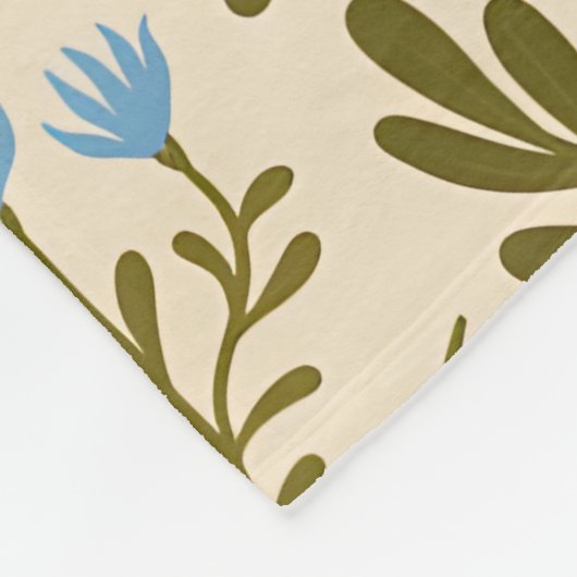 Calm and Natural: Blue Flower Seamless Pattern Fleecedecke (Ecke)