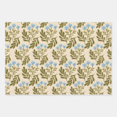  Calm and Natural: Blue Flower Seamless Pattern Geschenkpapier Set (Vorderseite)