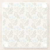  Calm and Natural: Blue Flower Seamless Pattern Glasuntersetzer (Rückseite)