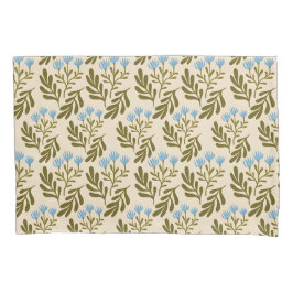  Calm and Natural: Blue Flower Seamless Pattern Kissenbezug