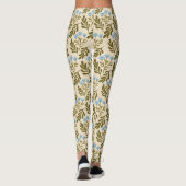  Calm and Natural: Blue Flower Seamless Pattern Leggings (Rückseite)