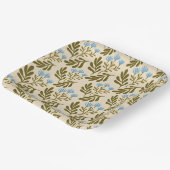 Calm and Natural: Blue Flower Seamless Pattern Pappteller (Gewinkelt)