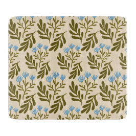  Calm and Natural: Blue Flower Seamless Pattern Schneidebrett