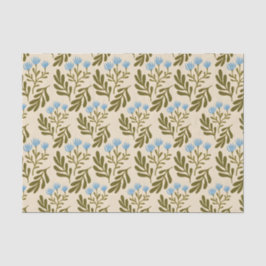  Calm and Natural: Blue Flower Seamless Pattern Seidenpapier