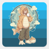 Calm Before the Puff Quadratischer Aufkleber (Vorderseite)