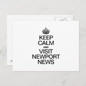 CALM behalt UND BESUCHE NEWPORT NEWS Postkarte (Vorne/Hinten)