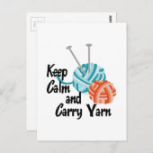 CALM behalt UND CARRY YARN Postkarte (Vorne/Hinten)