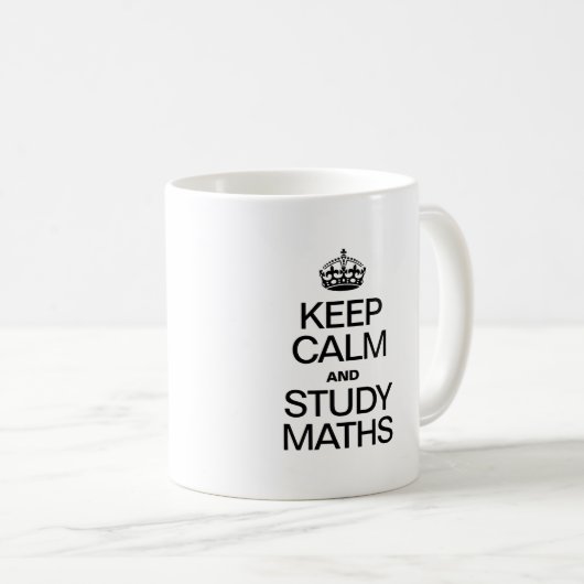 CALM behalt UND STUDY MATH Kaffeetasse (VorderseiteRechts)